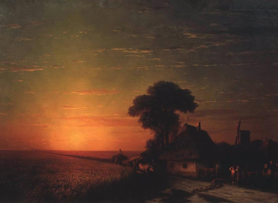 Buy Museum Art Reproductions Sunset in Little Russia, 1863 by Ivan Aivazovsky (1817-1900, Russia) | ArtsDot.com