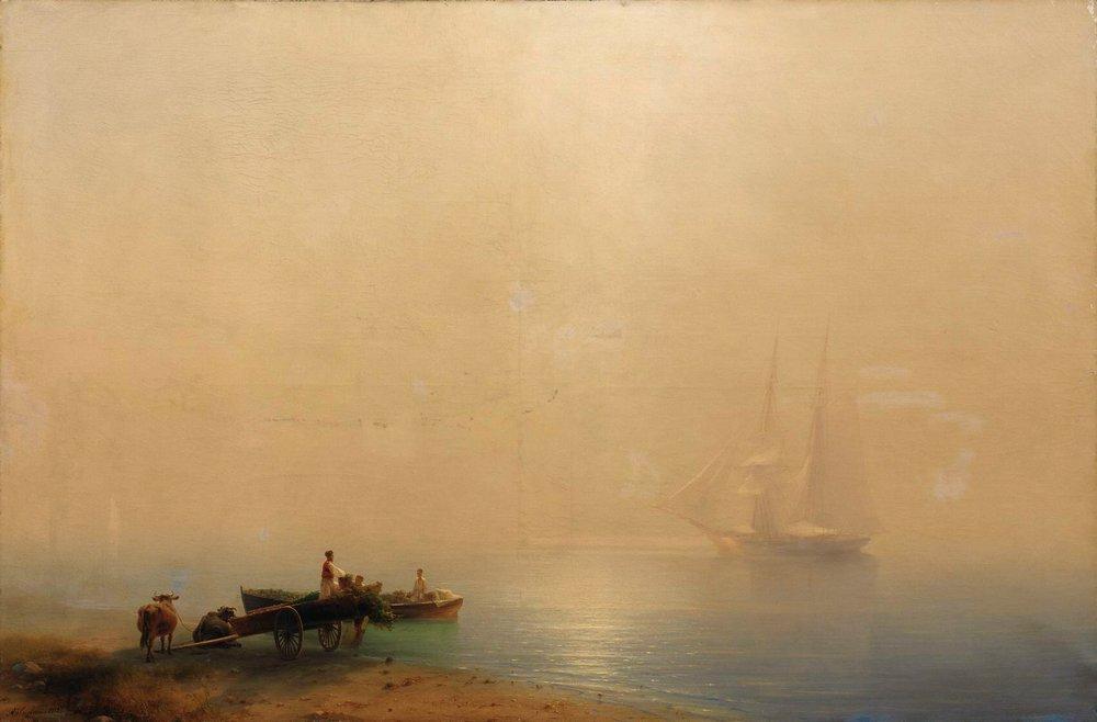 Buy Museum Art Reproductions Misty morning by Ivan Aivazovsky (1817-1900, Russia) | ArtsDot.com