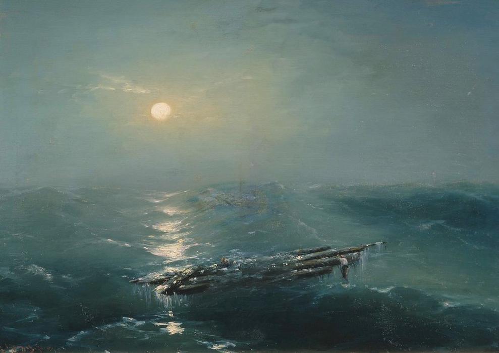 Order Art Reproductions Sea at night by Ivan Aivazovsky (1817-1900, Russia) | ArtsDot.com