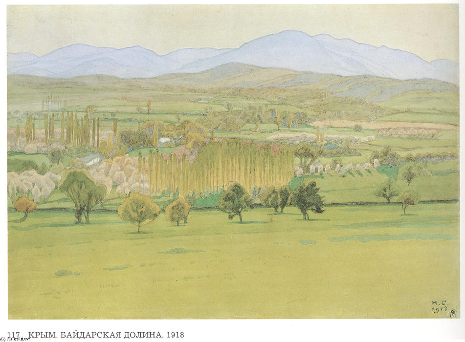 Order Oil Painting Replica Crimea. Baidar Valley, 1918 by Ivan Yakovlevich Bilibin (1876-1942) | ArtsDot.com