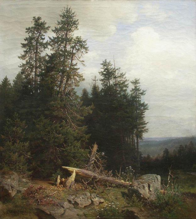 Order Art Reproductions At the edge of the forest by Ivan Ivanovich Shishkin (1832-1898, Russia) | ArtsDot.com