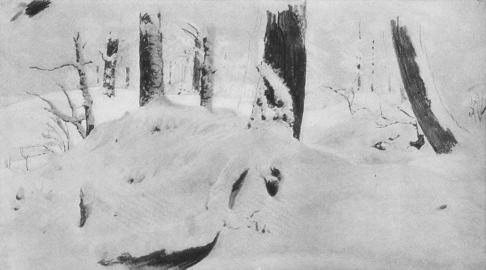 Buy Museum Art Reproductions Forest under the snow by Ivan Ivanovich Shishkin (1832-1898, Russia) | ArtsDot.com