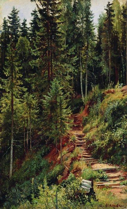 Order Art Reproductions The path in the forest by Ivan Ivanovich Shishkin (1832-1898, Russia) | ArtsDot.com
