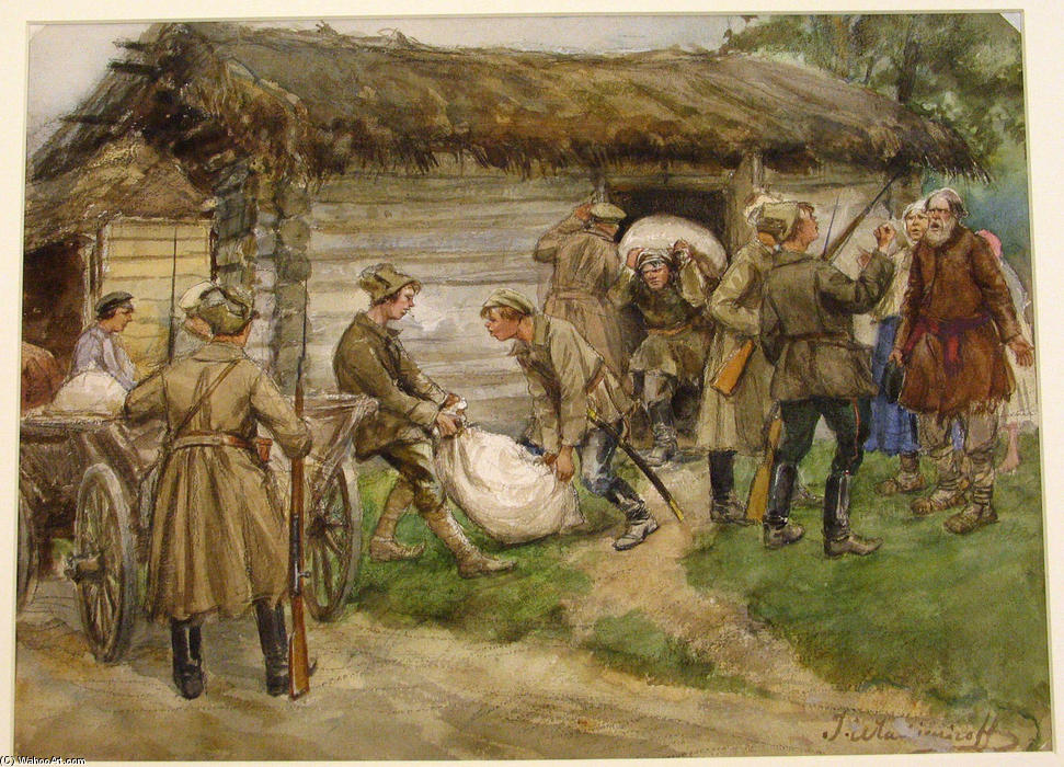 Buy Museum Art Reproductions Requisitioning by Ivan Vladimirov (1869-1947, Lithuania) | ArtsDot.com