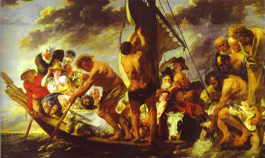 Order Oil Painting Replica Ferry Boat to Antwerp, 1623 by Jacob Jordaens (1593-1678, Belgium) | ArtsDot.com