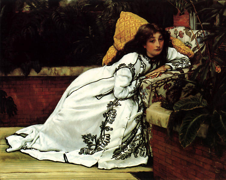 Order Oil Painting Replica A Girl in an Armchair by James Jacques Joseph Tissot (1836-1902, France) | ArtsDot.com