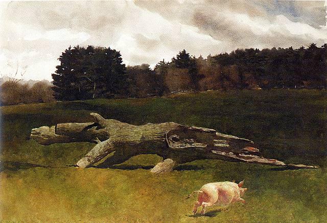 The Runaway Pig, 1979 by Jamie Wyeth Jamie Wyeth | ArtsDot.com