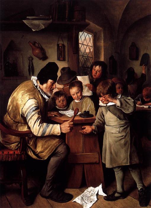 Buy Museum Art Reproductions Schoolmaster, 1665 by Jan Steen (1626-1679, Netherlands) | ArtsDot.com