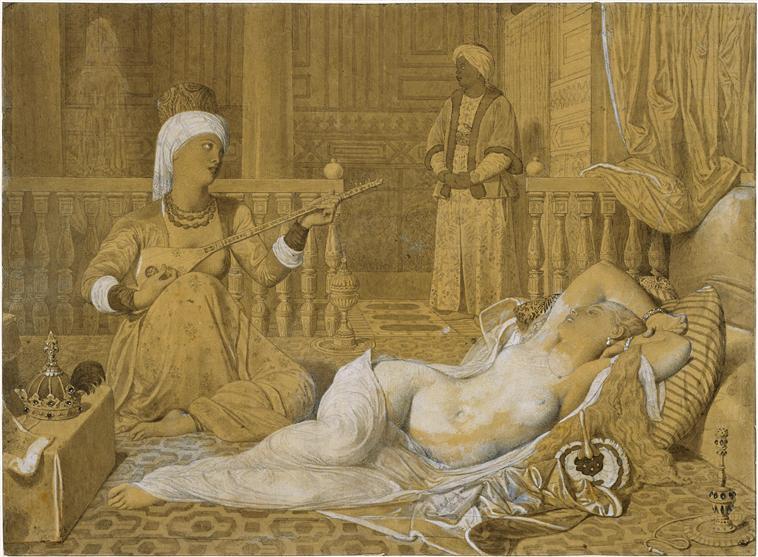 Order Art Reproductions Odalisque with Slave, 1858 by Jean Auguste Dominique Ingres (1780-1867, France) | ArtsDot.com