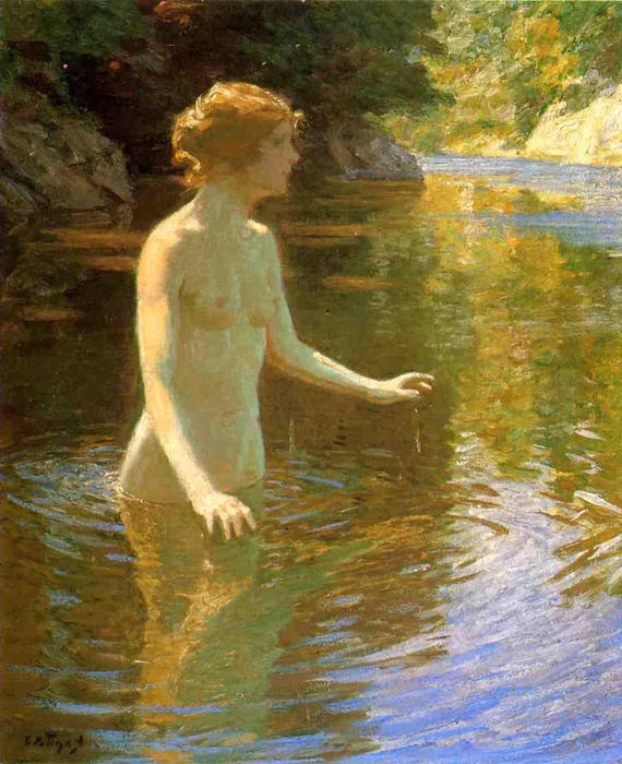 Order Oil Painting Replica Enchanted Pool by John Henry Twachtman (1853-1902, United States) | ArtsDot.com