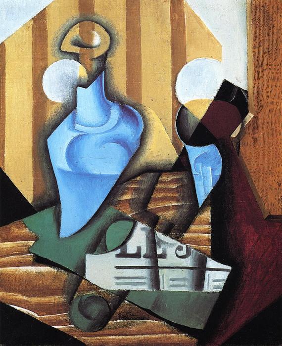 Order Oil Painting Replica Still Life with Bottle and Glass, 1914 by Juan Gris (1887-1927, Spain) | ArtsDot.com