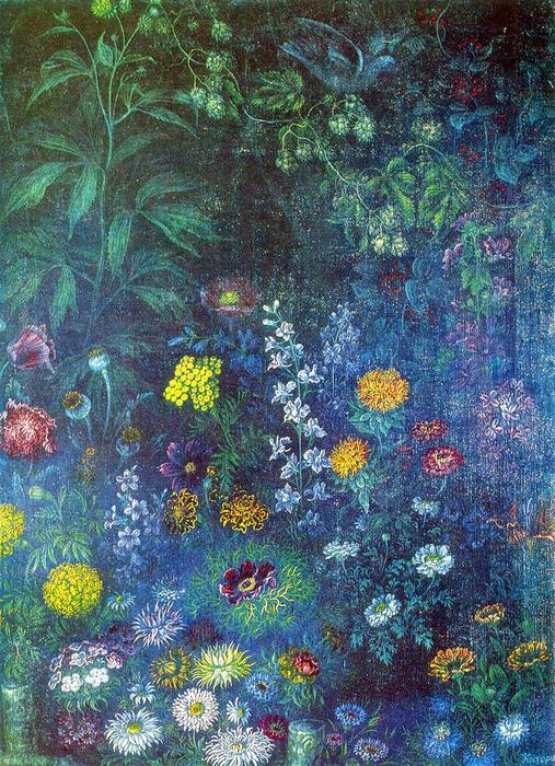 Buy Museum Art Reproductions Flowers at night, 1942 by Kateryna Vasylivna Bilokur (Inspired By) (1900-1961, Ukraine) | ArtsDot.com