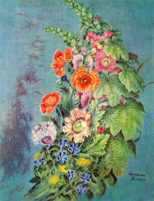 Order Oil Painting Replica Bouquet of flowers, 1954 by Kateryna Vasylivna Bilokur (Inspired By) (1900-1961, Ukraine) | ArtsDot.com