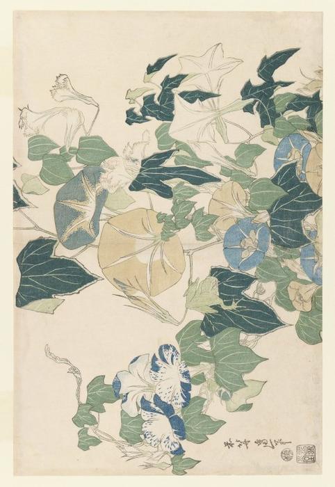 Buy Museum Art Reproductions Morning Glories in Flowers and Buds, 1832 by Katsushika Hokusai (1760-1849, Japan) | ArtsDot.com