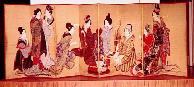 Order Artwork Replica Nine women playing the game of fox by Katsushika Hokusai (1760-1849, Japan) | ArtsDot.com