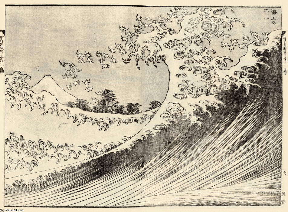 Order Oil Painting Replica The Big wave by Katsushika Hokusai (1760-1849, Japan) | ArtsDot.com