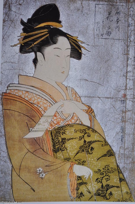 Order Oil Painting Replica Oiran Hanaogi, 1794 by Kitagawa Utamaro (1753-1806, Japan) | ArtsDot.com