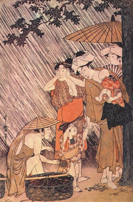 Buy Museum Art Reproductions Shower by Kitagawa Utamaro (1753-1806, Japan) | ArtsDot.com