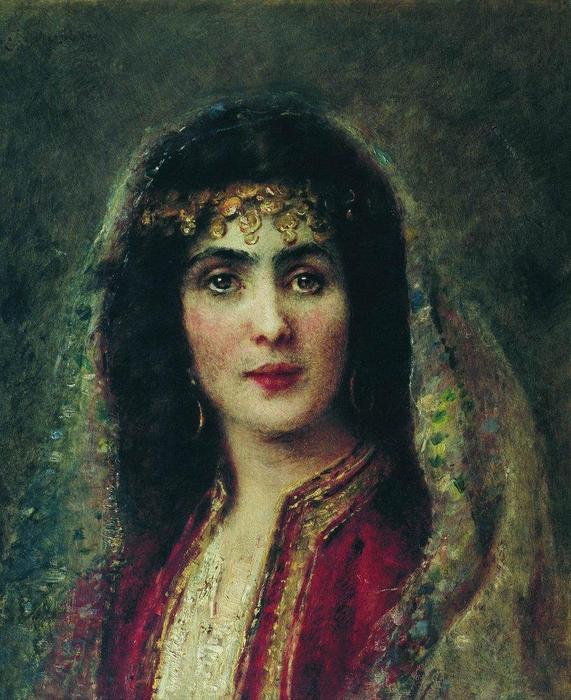 Order Paintings Reproductions Female Portrait by Konstantin Yegorovich Makovsky (1839-1915, Russia) | ArtsDot.com
