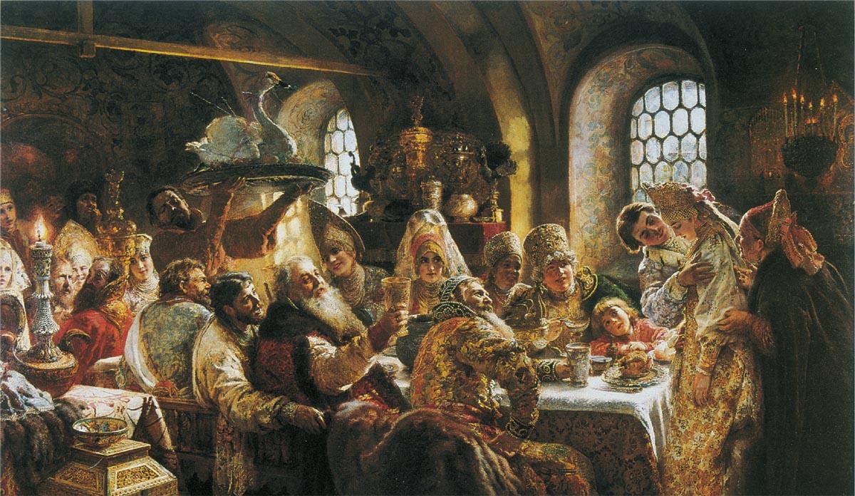 Order Oil Painting Replica The Boyars` Wedding, 1883 by Konstantin Yegorovich Makovsky (1839-1915, Russia) | ArtsDot.com