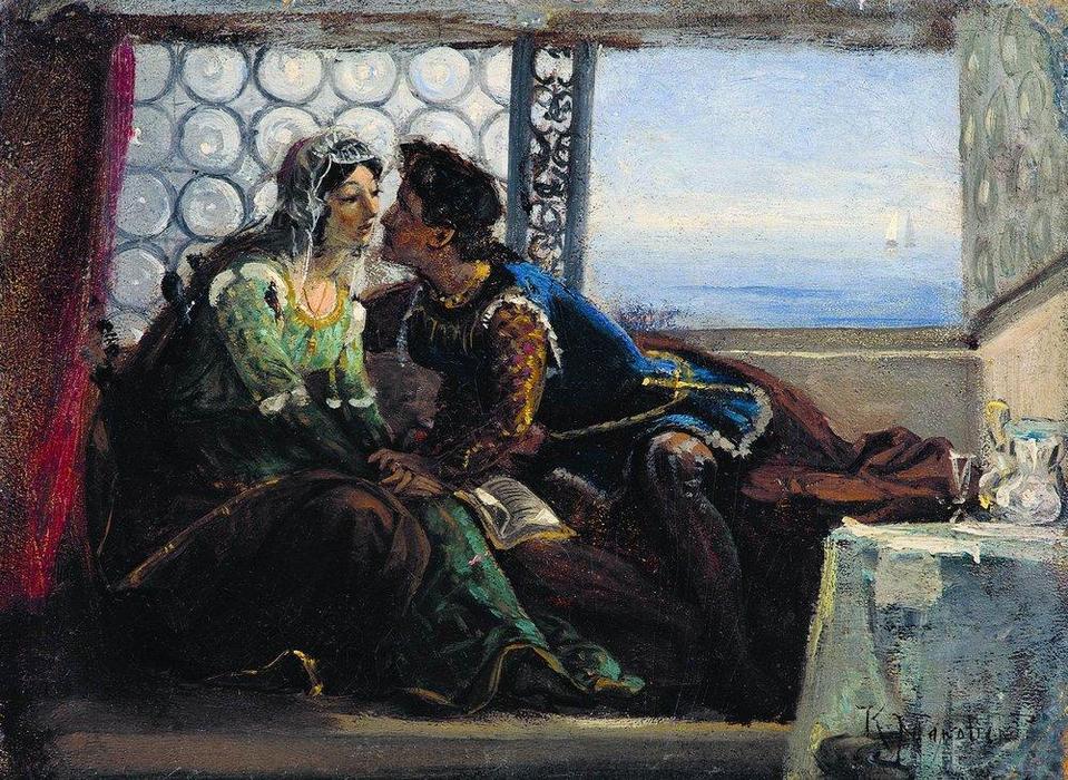 Buy Museum Art Reproductions Romeo and Juliet, 1890 by Konstantin Yegorovich Makovsky (1839-1915, Russia) | ArtsDot.com