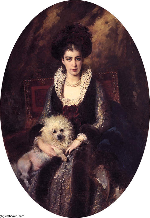Buy Museum Art Reproductions Portrait of the Artist`s Wife by Konstantin Yegorovich Makovsky (1839-1915, Russia) | ArtsDot.com