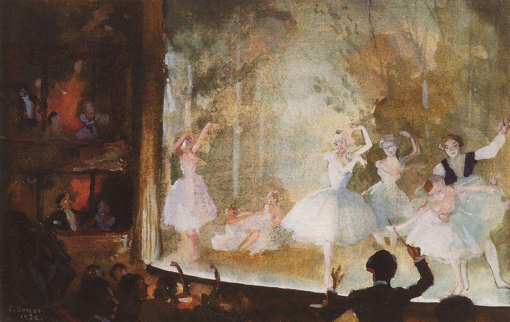 Order Art Reproductions Russian ballet. Champs-Elysees. Sylph, 1932 by Konstantin Somov | ArtsDot.com