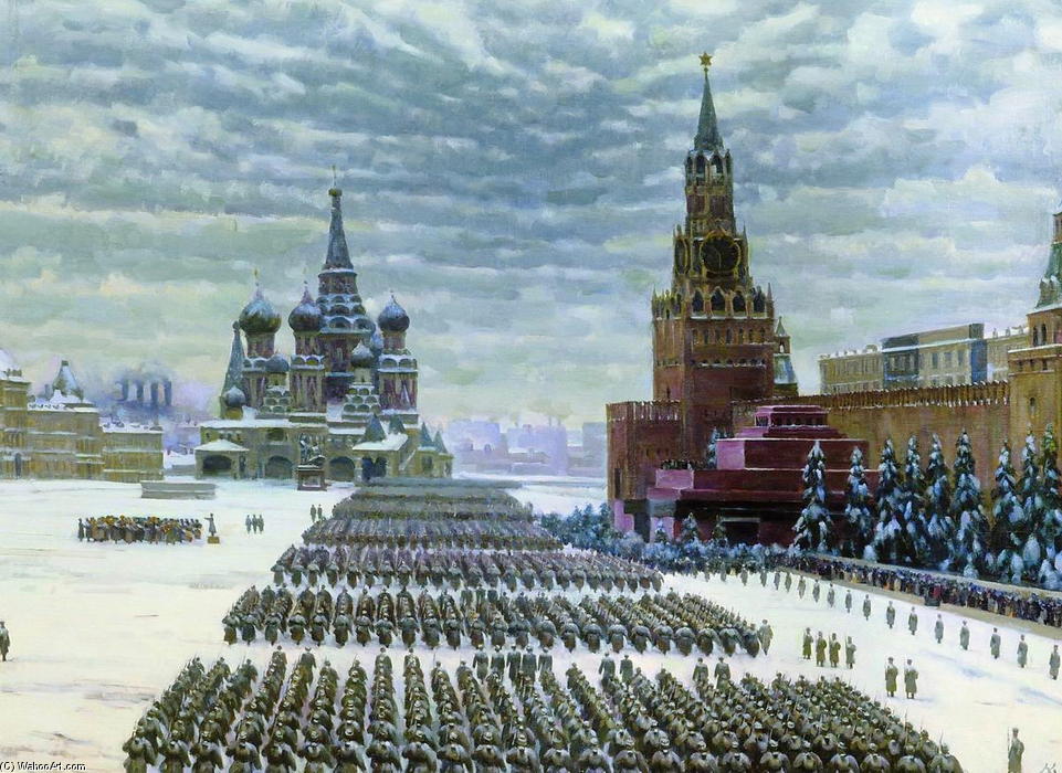 Order Oil Painting Replica Military Parade in Red Square, 7th November 1941, 1941 by Konstantin Yuon (Inspired By) (1875-1958, Russia) | ArtsDot.com