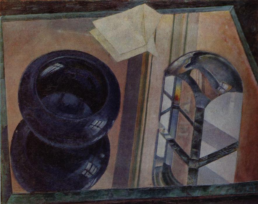 Buy Museum Art Reproductions Still Life with an ashtray, 1920 by Kuzma Petrov-Vodkin (1878-1939, Russia) | ArtsDot.com