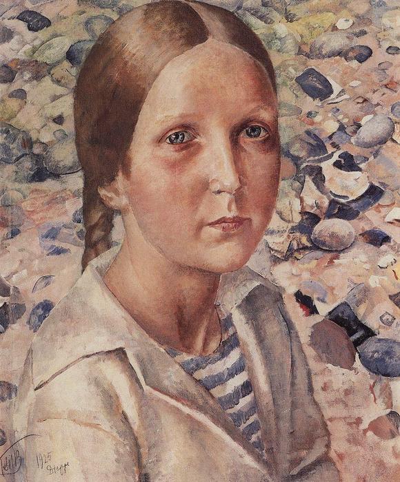 Order Oil Painting Replica The girl on the beach, 1925 by Kuzma Petrov-Vodkin (1878-1939, Russia) | ArtsDot.com