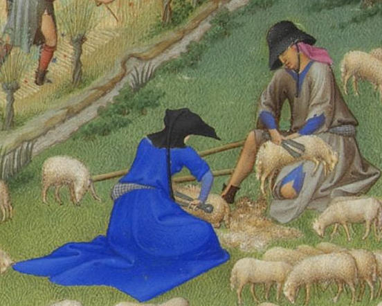 Buy Museum Art Reproductions Juillet Sheep Shearing by Limbourg Brothers (1385-1416, Netherlands) | ArtsDot.com