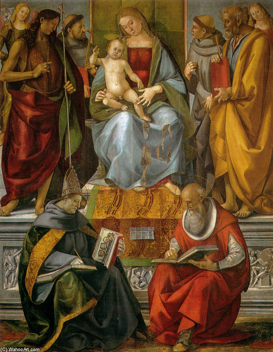 Order Paintings Reproductions Virgin Enthroned with Saints by Luca Signorelli (1450-1523, Italy) | ArtsDot.com