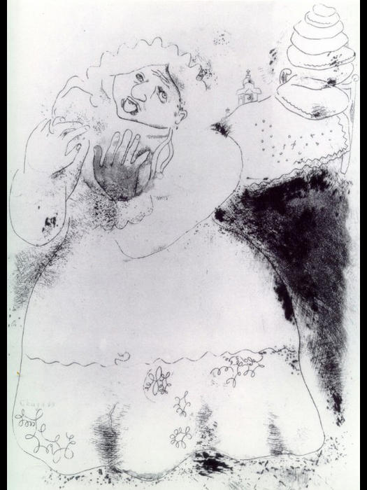 Order Oil Painting Replica Madame Korobotchka, 1923 by Marc Chagall (Inspired By) (1887-1985, Belarus) | ArtsDot.com