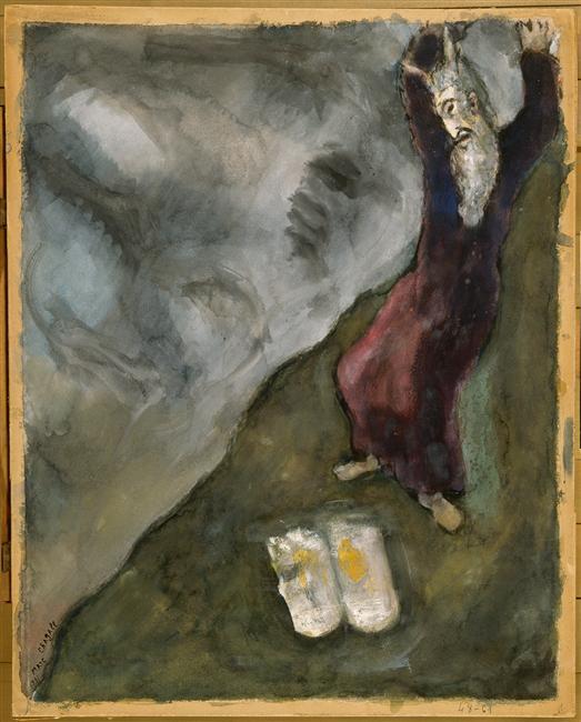 Order Art Reproductions Moses breaks Tablets of Law, 1931 by Marc Chagall (Inspired By) (1887-1985, Belarus) | ArtsDot.com