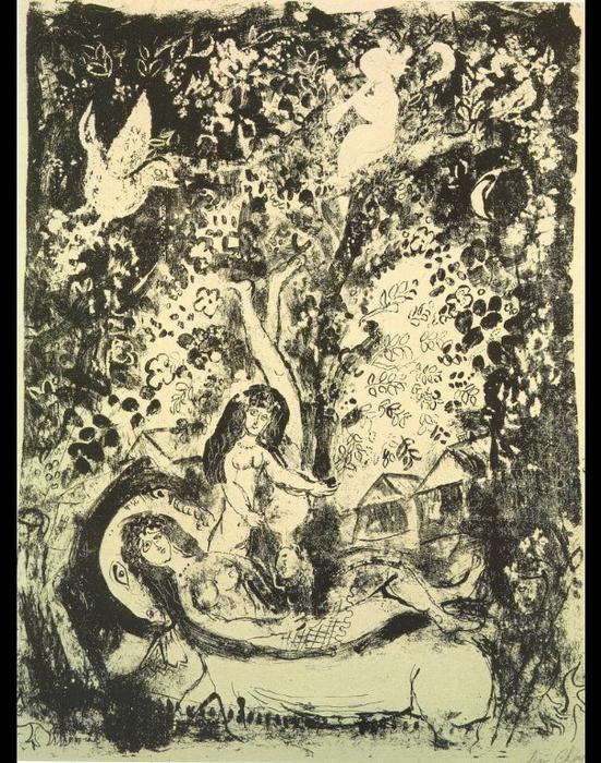 Order Artwork Replica Branch and flute-player, 1957 by Marc Chagall (Inspired By) (1887-1985, Belarus) | ArtsDot.com
