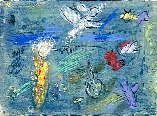 Order Art Reproductions Adam and Eve expelled from Paradise, 1961 by Marc Chagall (Inspired By) (1887-1985, Belarus) | ArtsDot.com