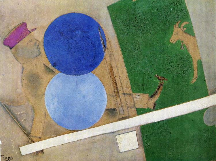 Order Paintings Reproductions Composition with Circles and Goat, 1920 by Marc Chagall (Inspired By) (1887-1985, Belarus) | ArtsDot.com