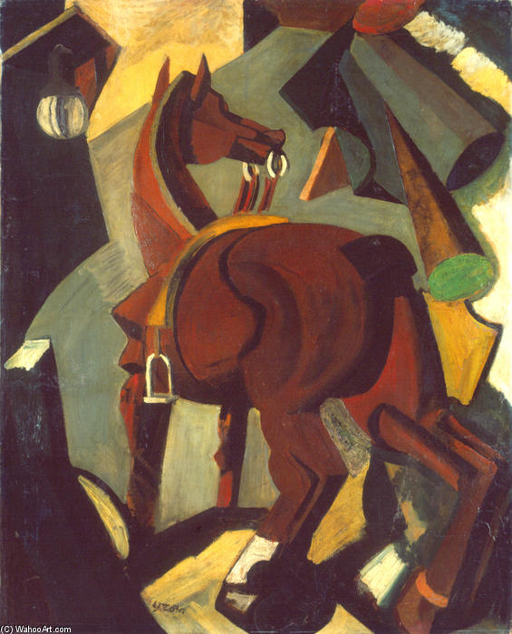 Order Artwork Replica Saddled horse by Mario Sironi (Inspired By) (1885-1961, Italy) | ArtsDot.com