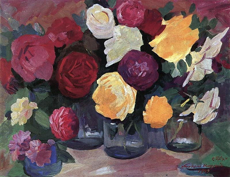 Buy Museum Art Reproductions Roses, 1949 by Martiros Saryan (Inspired By) (1880-1972, Russia) | ArtsDot.com
