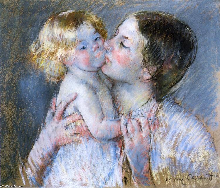 Order Art Reproductions A Kiss for Baby Anne (no. 3), 1897 by Mary Stevenson Cassatt (1843-1926, United States) | ArtsDot.com