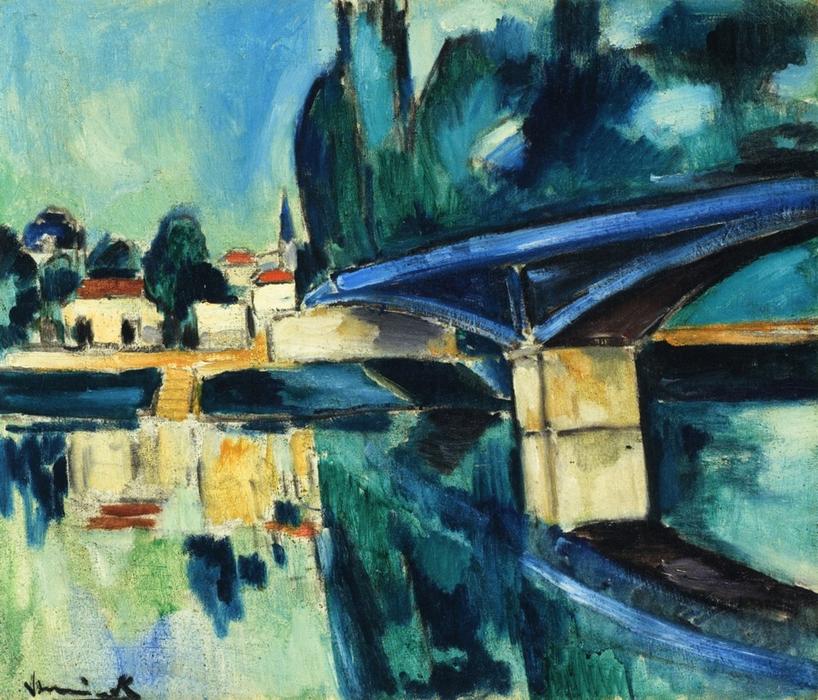 Order Oil Painting Replica The Bridge at Nogent, 1910 by Maurice De Vlaminck (Inspired By) (1876-1958, France) | ArtsDot.com