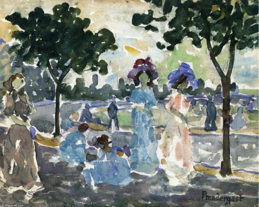 Order Oil Painting Replica Road to the Shore, 1916 by Maurice Brazil Prendergast (1858-1924, Canada) | ArtsDot.com