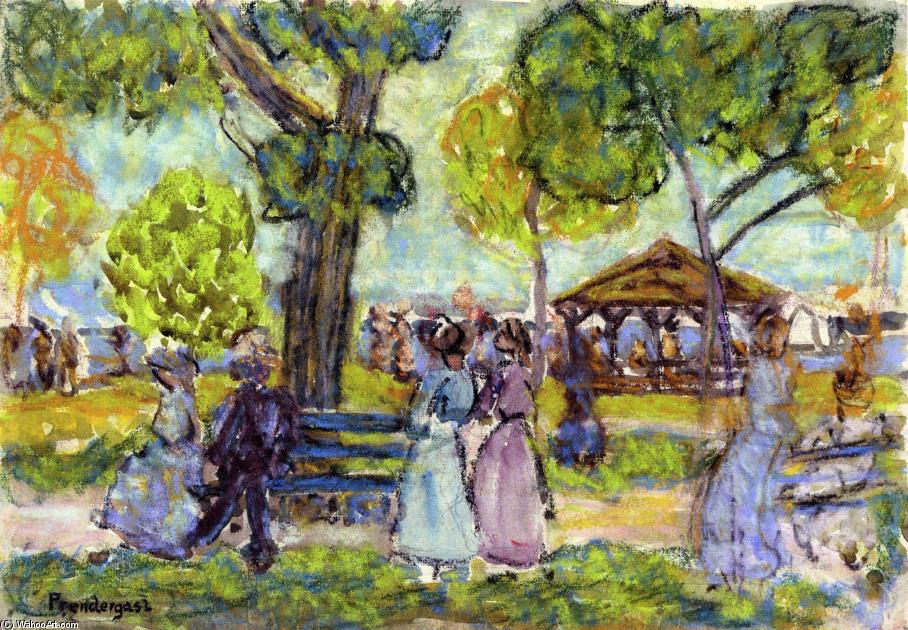Order Paintings Reproductions The Pavilion, 1910 by Maurice Brazil Prendergast (1858-1924, Canada) | ArtsDot.com