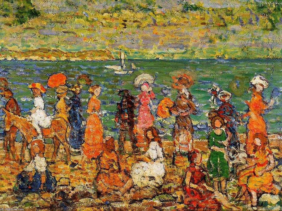Order Paintings Reproductions Seashore, 1923 by Maurice Brazil Prendergast (1858-1924, Canada) | ArtsDot.com