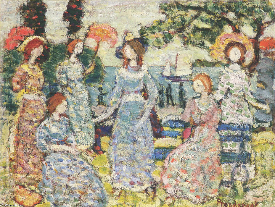 Order Paintings Reproductions The Grove, 1915 by Maurice Brazil Prendergast (1858-1924, Canada) | ArtsDot.com