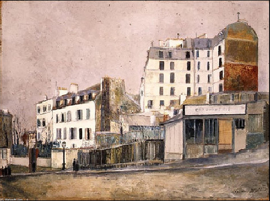 Buy Museum Art Reproductions Ravignan street by Maurice Utrillo (Inspired By) (1883-1955, France) | ArtsDot.com