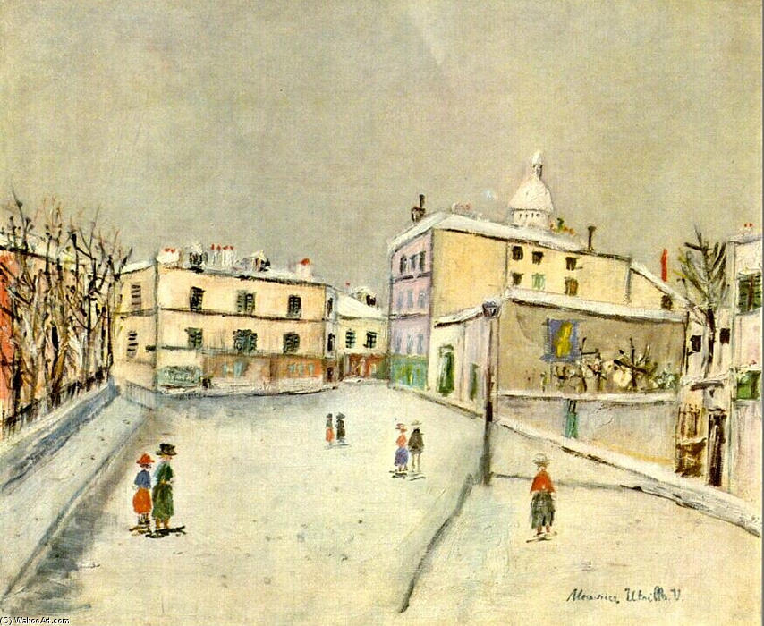 Order Artwork Replica Snow over Montmartre by Maurice Utrillo (Inspired By) (1883-1955, France) | ArtsDot.com