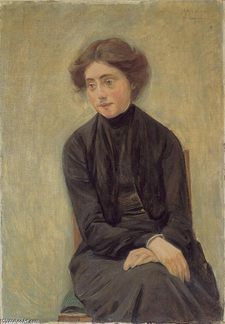 Order Paintings Reproductions Portrait of Miss Hedwig Ruetz, 1903 by Max Liebermann (1847-1935, Germany) | ArtsDot.com