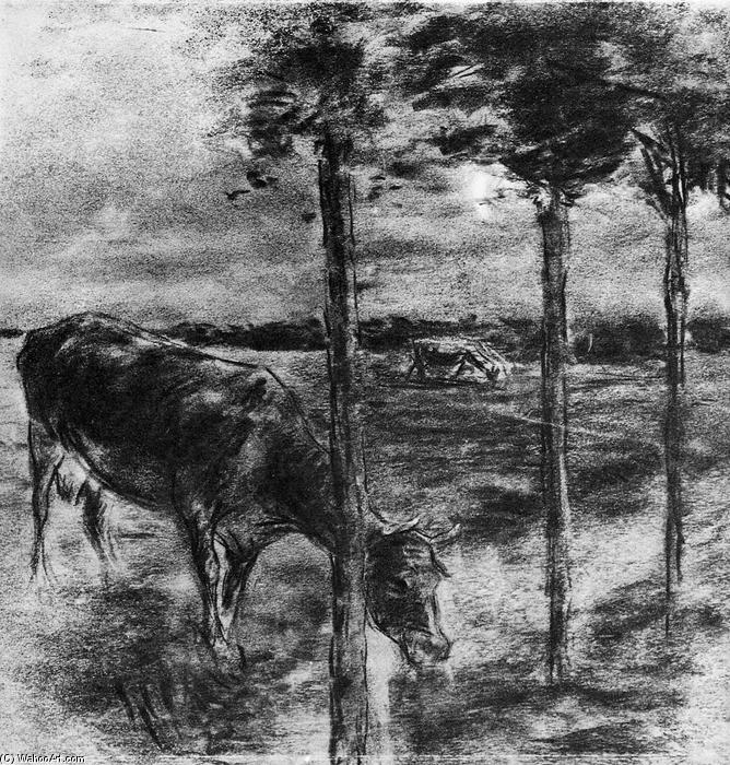 Buy Museum Art Reproductions Drinking cow by Max Liebermann (1847-1935, Germany) | ArtsDot.com