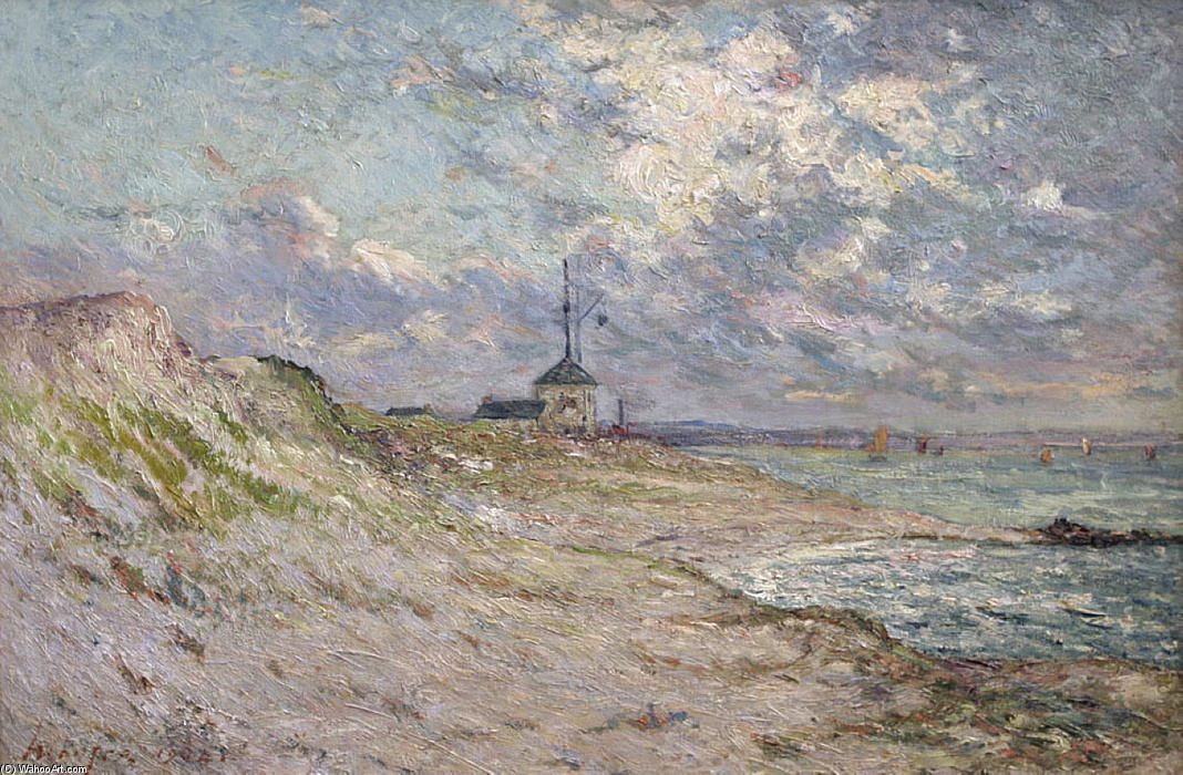 Buy Museum Art Reproductions Semaphore of the Beg-Meil, Brittany, 1904 by Maxime Emile Louis Maufra (1861-1918) | ArtsDot.com